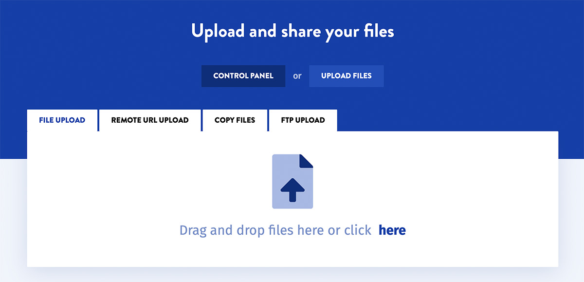Upload and download files